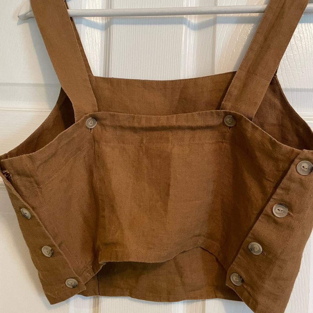 Son de Flor Tan Fitted Sleeveless Tank Top